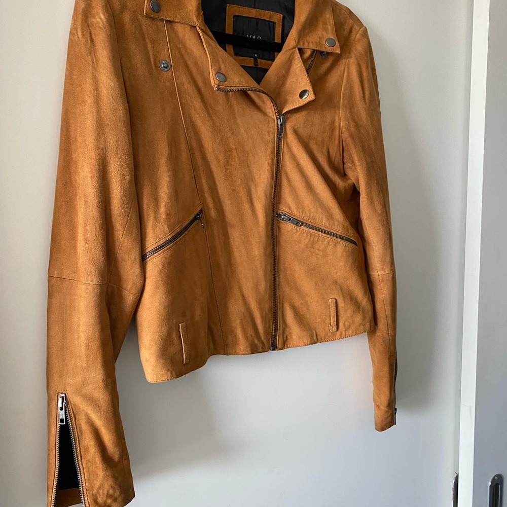 Tan Suede Women's Fringe Back Jacket